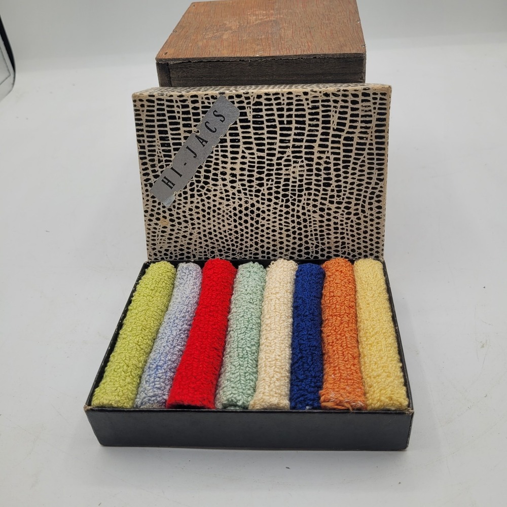 Vintage 1950's Hi-Jac Co Elastic Terri-Knit Coasters Sleeves Set of‎ 8 USA Made